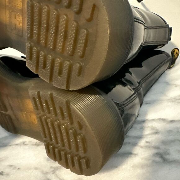 Dr Martens 1460 Black Patent Leather Lace-Up moto combat Boots size 9 women - Picture 10 of 15